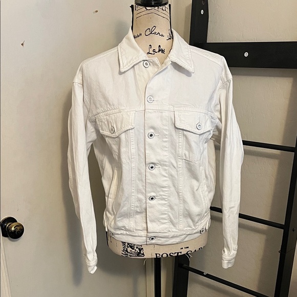 Favorite Daughter White Pockets Denim The Otto Jacket Boyfriend Distress Jacket - Picture 4 of 16